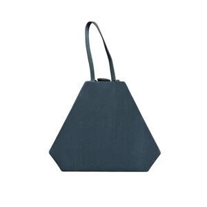 Y2K Black Satin Triangle Geometric Clutch Purse KF L. T.D 90s Goth Fancy Bag